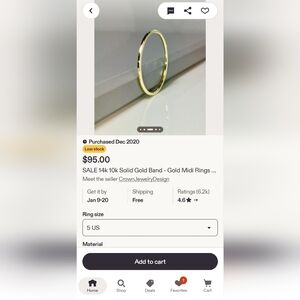 10k Solid Gold Thin Band